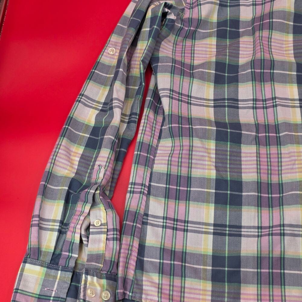 Arrow Men’s Plaid Button-Down Shirt Medium Long Sleeve Multicolor Casual Classic - Picture 7 of 14